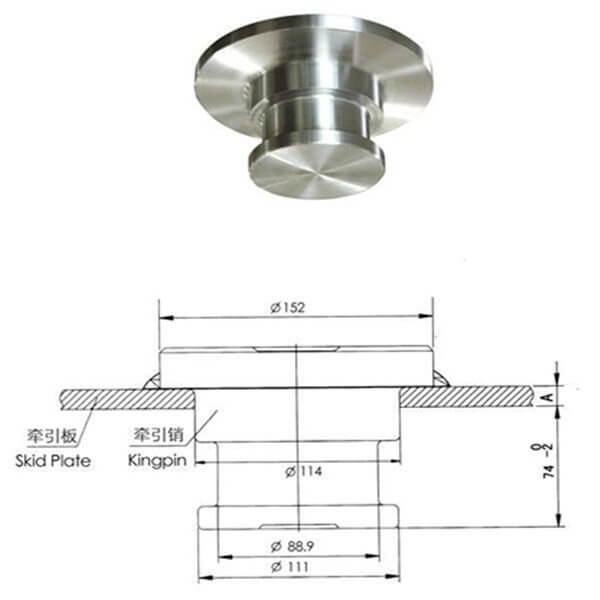 Welded kingpin 3.5 inch 